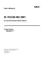 Предварительный просмотр 1 страницы NEC V850/SV1 User Manual