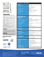 Preview for 2 page of NEC VE281 Specifications