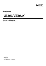 NEC VE303 User Manual preview