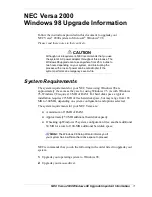 NEC VERSA 2000 WINDOWS 98 - UPGRADE INFORMATION Manual preview