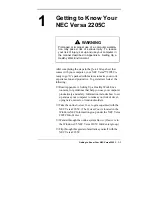 Preview for 9 page of NEC VERSA 2205C Manual