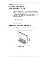 NEC VERSA LITEPAD TABLET PC USB CR-R-RW DRIVE Manual preview