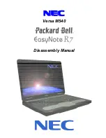 NEC Versa M540/PB EasYnote R7 Disassembly Manual preview