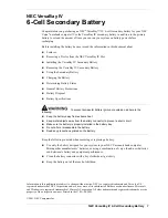 Preview for 1 page of NEC VERSABAY IV 6-CELL SECONDARY BATTERY Manual