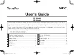 NEC VersaPro VX User Manual preview