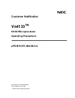 Preview for 1 page of NEC VR4133 Cautions On Using