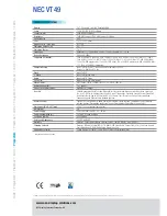 Предварительный просмотр 2 страницы NEC VT49 Series Technical Specifications