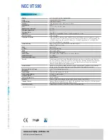 Preview for 2 page of NEC VT590 Series Technical Specifications