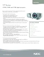 NEC VT595 Series Specification Sheet preview