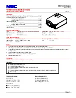 NEC VT650 Installation Data preview