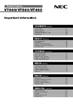 NEC VT660 Important Information Manual предпросмотр