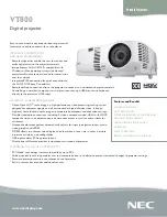 NEC VT800 Series Specifications предпросмотр