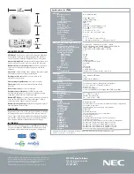 Preview for 2 page of NEC VT800 Series Specifications