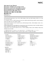Предварительный просмотр 1 страницы NEC Wall Mount PDWXS 46 55 L (WM-46S-L) User Manual