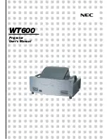 NEC WT600 - XGA DLP Projector User Manual предпросмотр