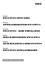 NEC WT610 Series Setup Manual preview