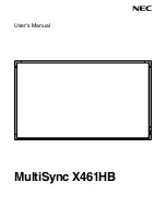 Preview for 1 page of NEC X461HB - MultiSync - 46" LCD Flat Panel Display User Manual