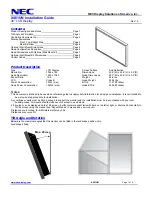 Предварительный просмотр 1 страницы NEC X461UN - MultiSync - 46" LCD Flat Panel Display Installation Manual