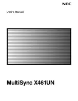 Preview for 1 page of NEC X461UN - MultiSync - 46" LCD Flat Panel... User Manual