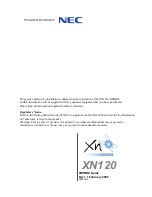 Preview for 1 page of NEC XN120 2OPBOX Manual