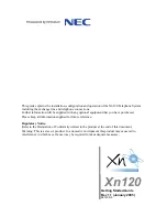 NEC XN120 Vision Getting Started Manual preview