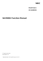 NEC ZA-SA3500G Function Manual preview