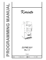 Necta Korinto Espresso Programming Manual preview