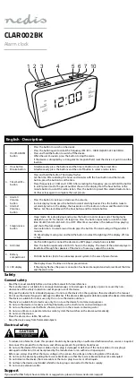 Preview for 1 page of nedis CLAR002BK User Manual