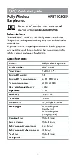 Preview for 4 page of nedis HPBT1050BK Quick Start Manual