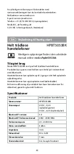 Preview for 43 page of nedis HPBT5053BK Quick Start Manual