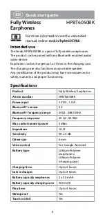 Preview for 4 page of nedis HPBT6050BK Quick Start Manual