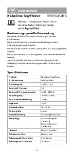 Preview for 8 page of nedis HPBT6050BK Quick Start Manual