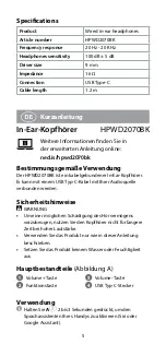 Preview for 5 page of nedis HPWD2070BK Quick Start Manual