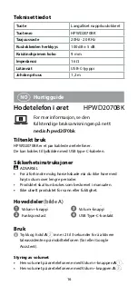 Preview for 16 page of nedis HPWD2070BK Quick Start Manual