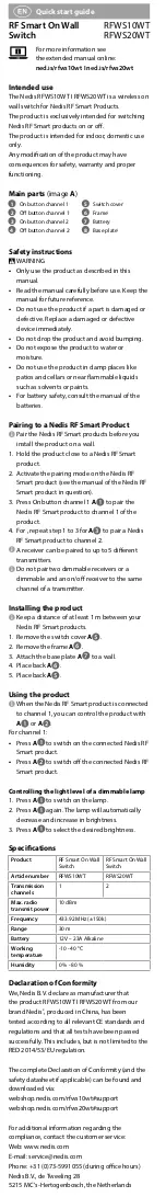 Preview for 3 page of nedis RFWS10WT Quick Start Manual