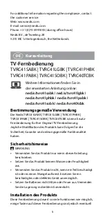 Preview for 5 page of nedis TVRC40TCBK Quick Start Manual