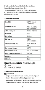 Preview for 8 page of nedis WIFILRC10E27 Quick Start Manual