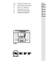 Предварительный просмотр 1 страницы NEFF C766 Series Operating Instructions Manual