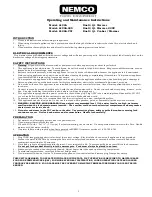 Nemco 6120A-220 Operating And Maintenance Instructions preview