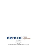 Preview for 12 page of Nemco 9130 Installation And Operating Instructions Manual