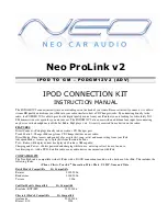 Neo Car Audio Neo ProLink v2 PODGM12V Instruction Manual preview