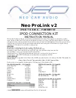 Предварительный просмотр 1 страницы Neo Car Audio Neo ProLink v2 Instruction Manual