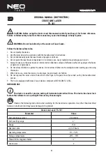 Preview for 6 page of NEO TOOLS 75-101 Original Manual