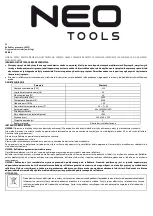 Preview for 1 page of NEO TOOLS 99-063 Original User Manual