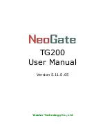 NeoGate TG200 User Manual preview