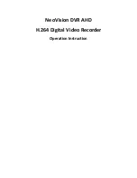 NeoVision DVR AHD Operation Instruction Manual preview