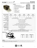 Предварительный просмотр 1 страницы Neptronic BBTHV1100A Specification & Installation Instructions