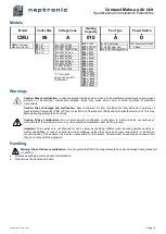 Предварительный просмотр 2 страницы Neptronic CMU Series Specification And Installation Instructions