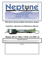 Предварительный просмотр 1 страницы Neptune WTA Series Installation, Operation And Maintenance Manual