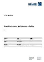 Предварительный просмотр 1 страницы neratec AP-5312F Installation And Maintenance Manual